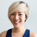 Person with short blonde hair